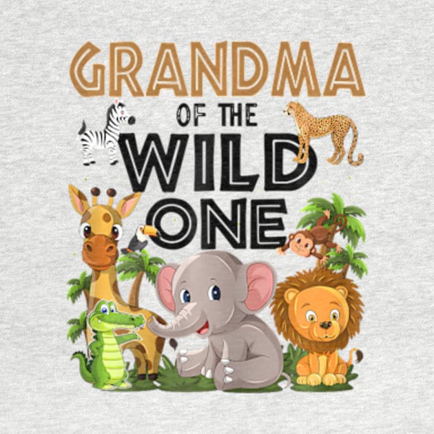 Grandma Of The Wild One Birthday 1st Safari Jungle Family by Eduardo